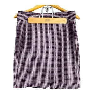 Ann Taylor Purple Black Cream Textured Skirt Size 6